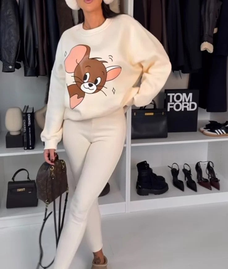 Bluza z wysokim stanem spodnie sportowy garnitur