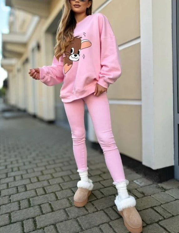 Bluza z wysokim stanem spodnie sportowy garnitur
