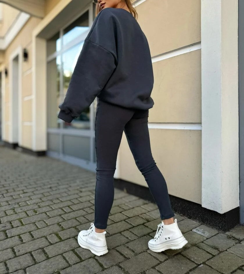 Bluza z wysokim stanem spodnie sportowy garnitur