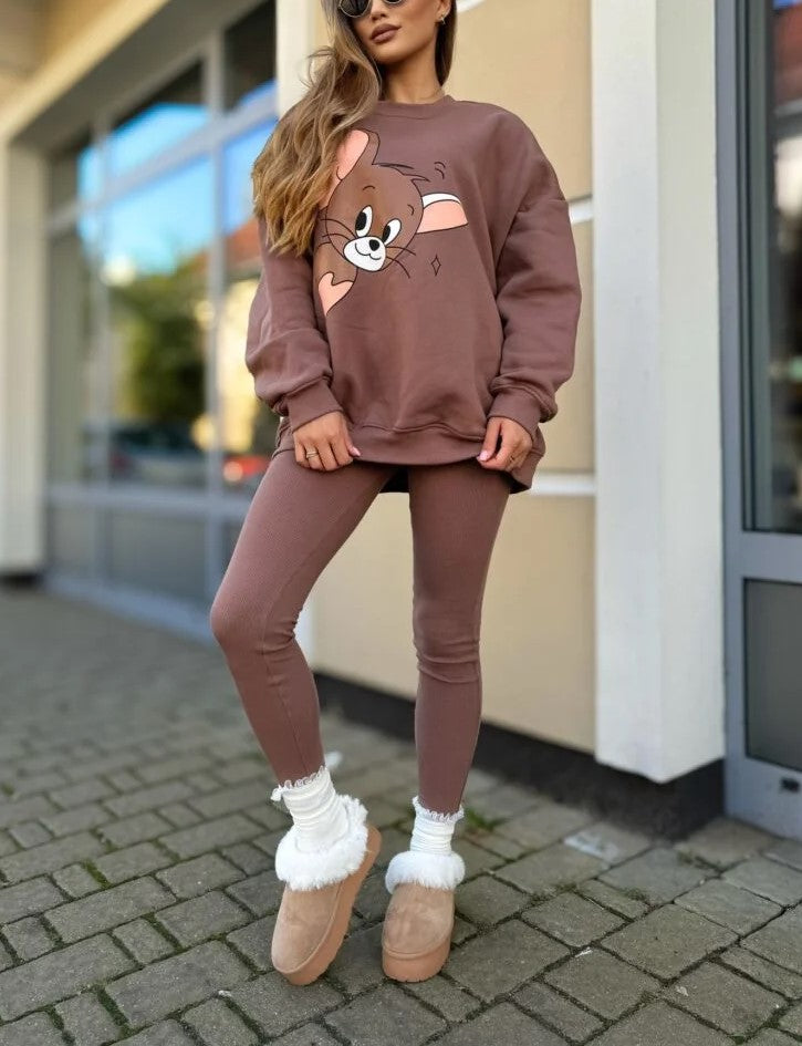 Bluza z wysokim stanem spodnie sportowy garnitur