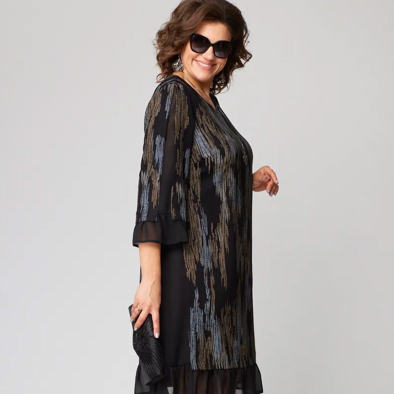✨Damskie luźne sukienki w pionowe paski Plus Size Plus Size