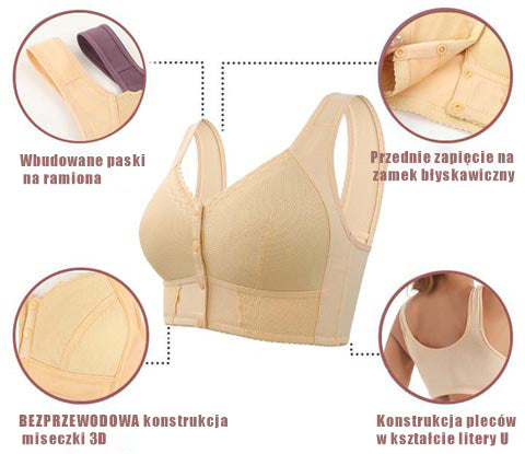 Damski oddychający biustonosz plus size zapinany z przodu【1+1 gratis】