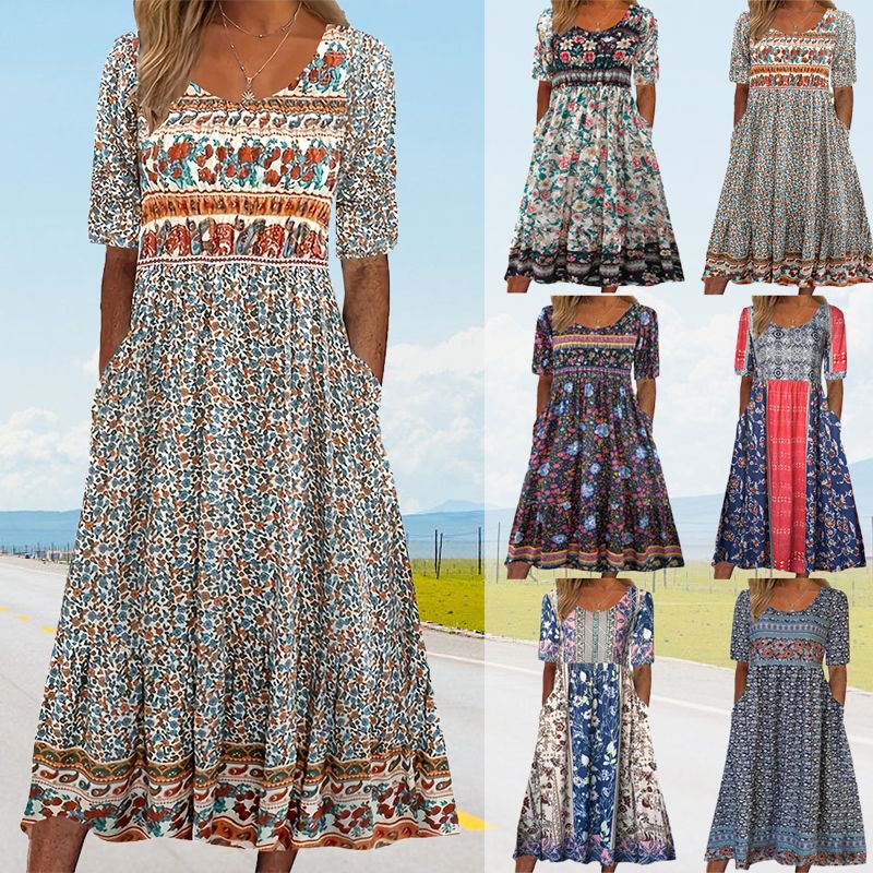 🌸Elegancka sukienka damska z nadrukiem w stylu boho