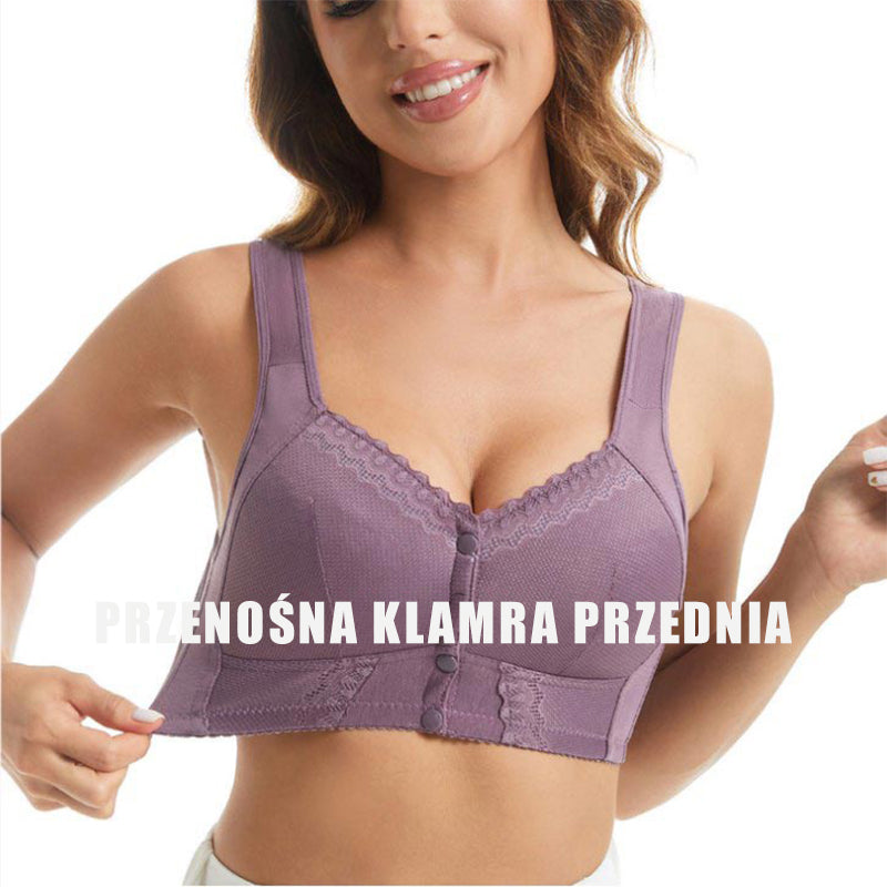 Damski oddychający biustonosz plus size zapinany z przodu【1+1 gratis】