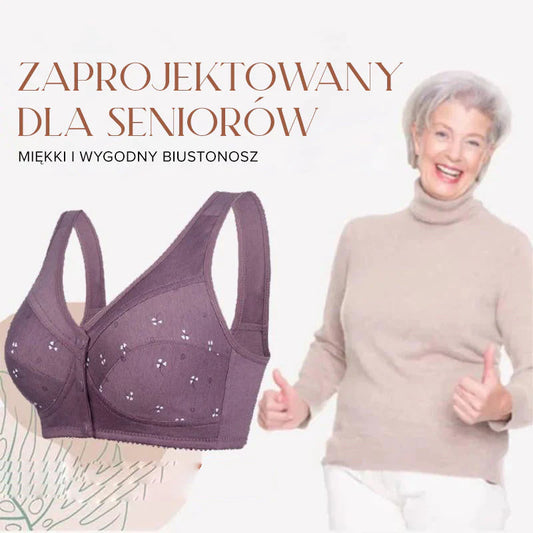 ✨Kup 1 sztukę i 2 sztuki gratis✨ Projekt dla seniorów Bawełniany biustonosz z zapięciem z przodu